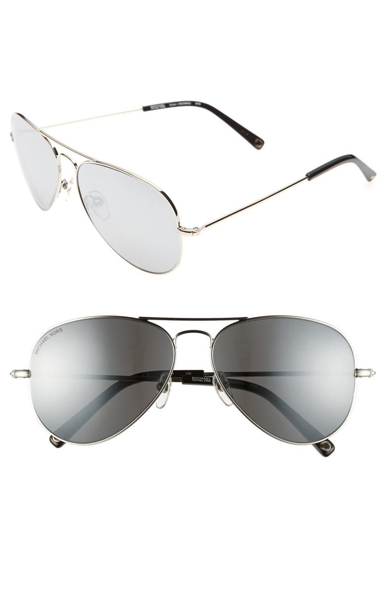MICHAEL Michael Kors 'Dylan' 58mm Aviator Sunglasses, Main, color,