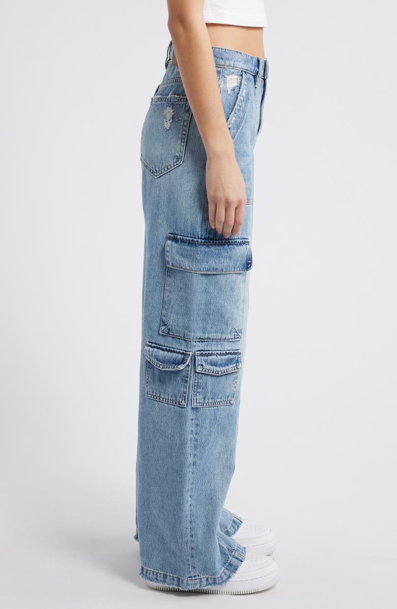 HIDDEN JEANS Cargo Pocket Wide Leg Jeans, Alternate, color, 