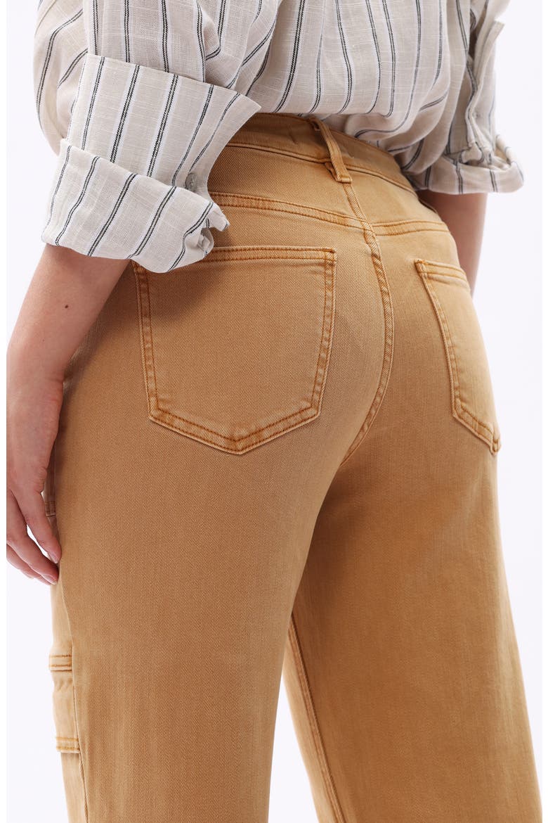 Judy Mid Rise Ankle Straight Leg Utility Jeans, Alternate, color, KHAKI