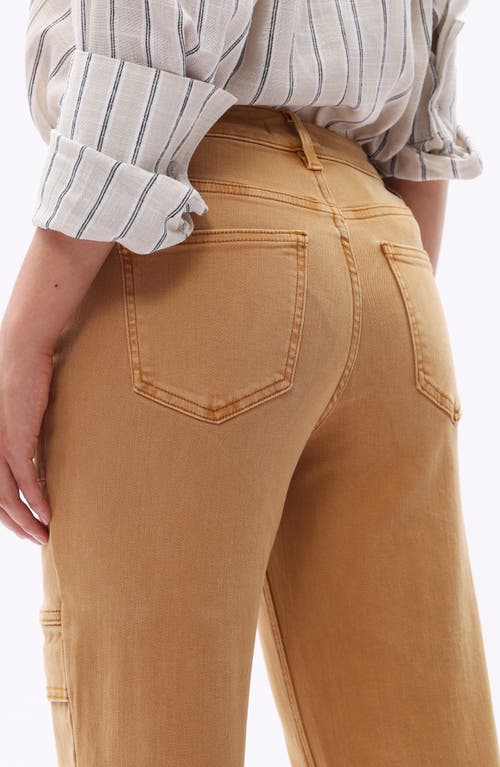 Bayeas Judy Mid Rise Ankle Straight Leg Utility Jeans In Brown