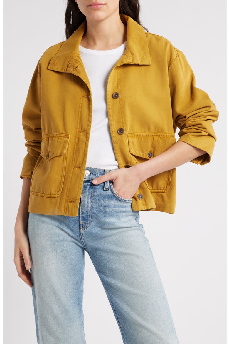 Transitional Twill Jacket, Main, color, BROWN GOLD