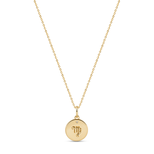Electric Picks Beyond the Stars Zodiac Necklace in Gold- Virgo  product