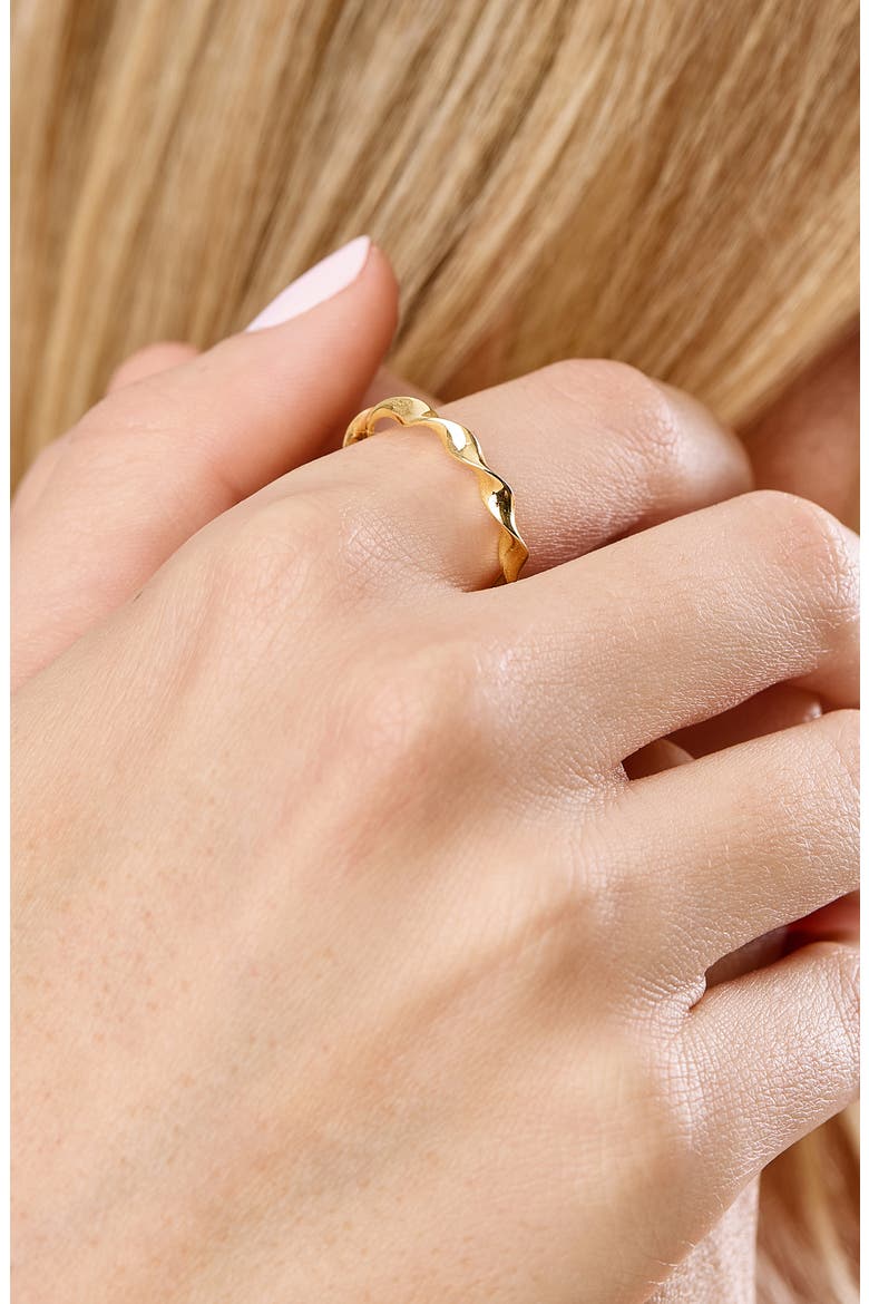 14K Gold Twisted Stackable Ring (Online Trunk Show), Alternate, color, 14K YELLOW GOLD