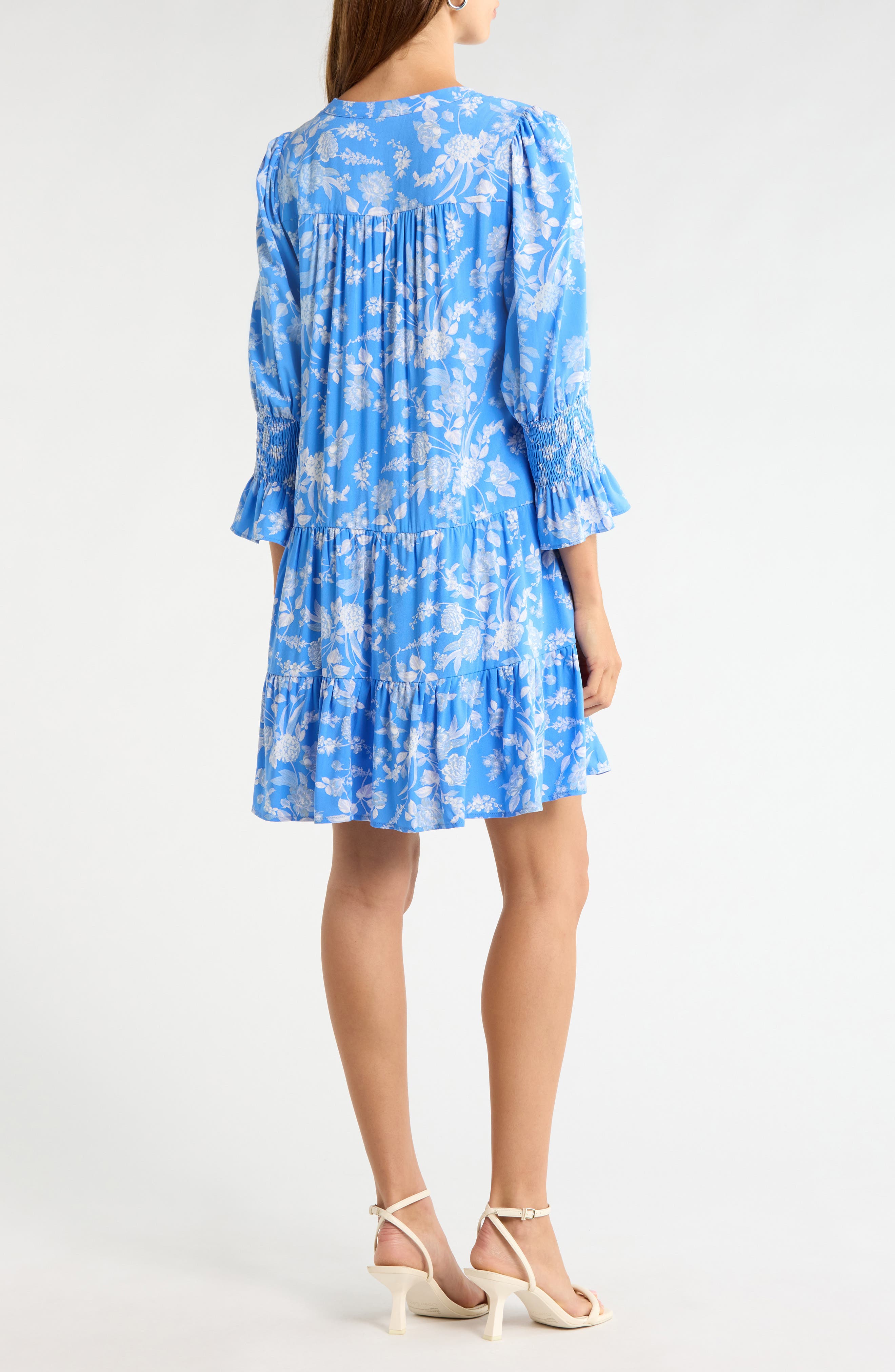 Odella Floral Print Shift Minidress - image 2