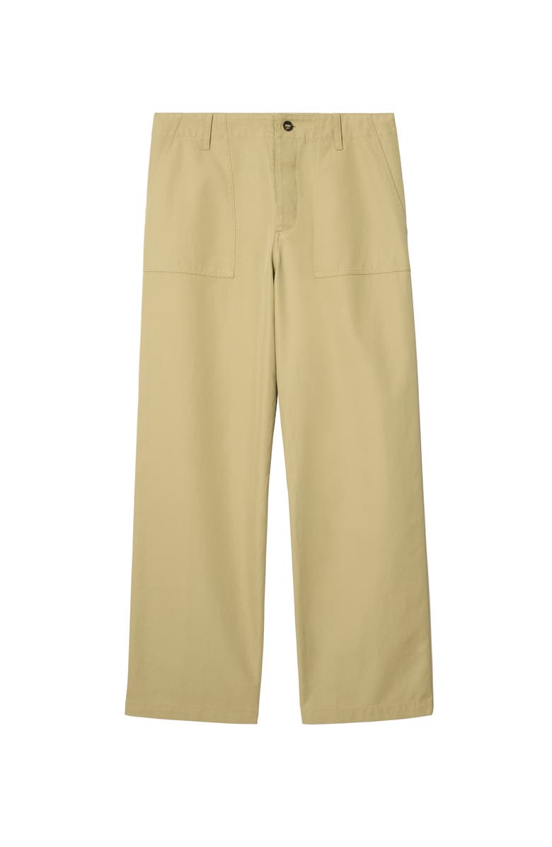 Burberry Gabardine Trousers, Main, color, Dune Beige