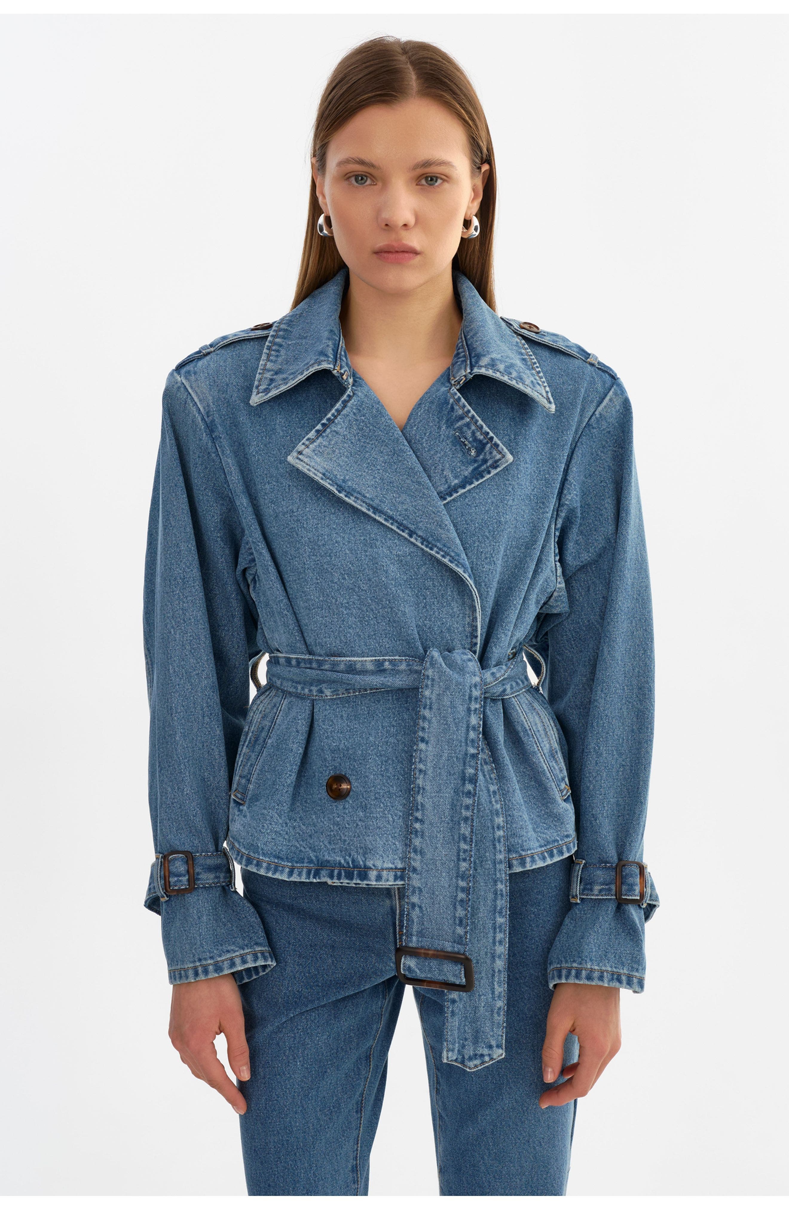 Dhana | Suede Trench Jacket - image 3