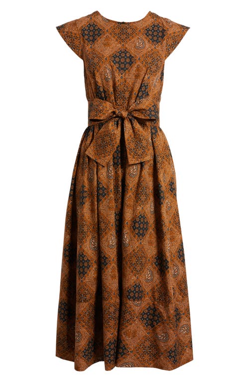 The Great The Tulsa Dress Geo Bandana Print In Brown