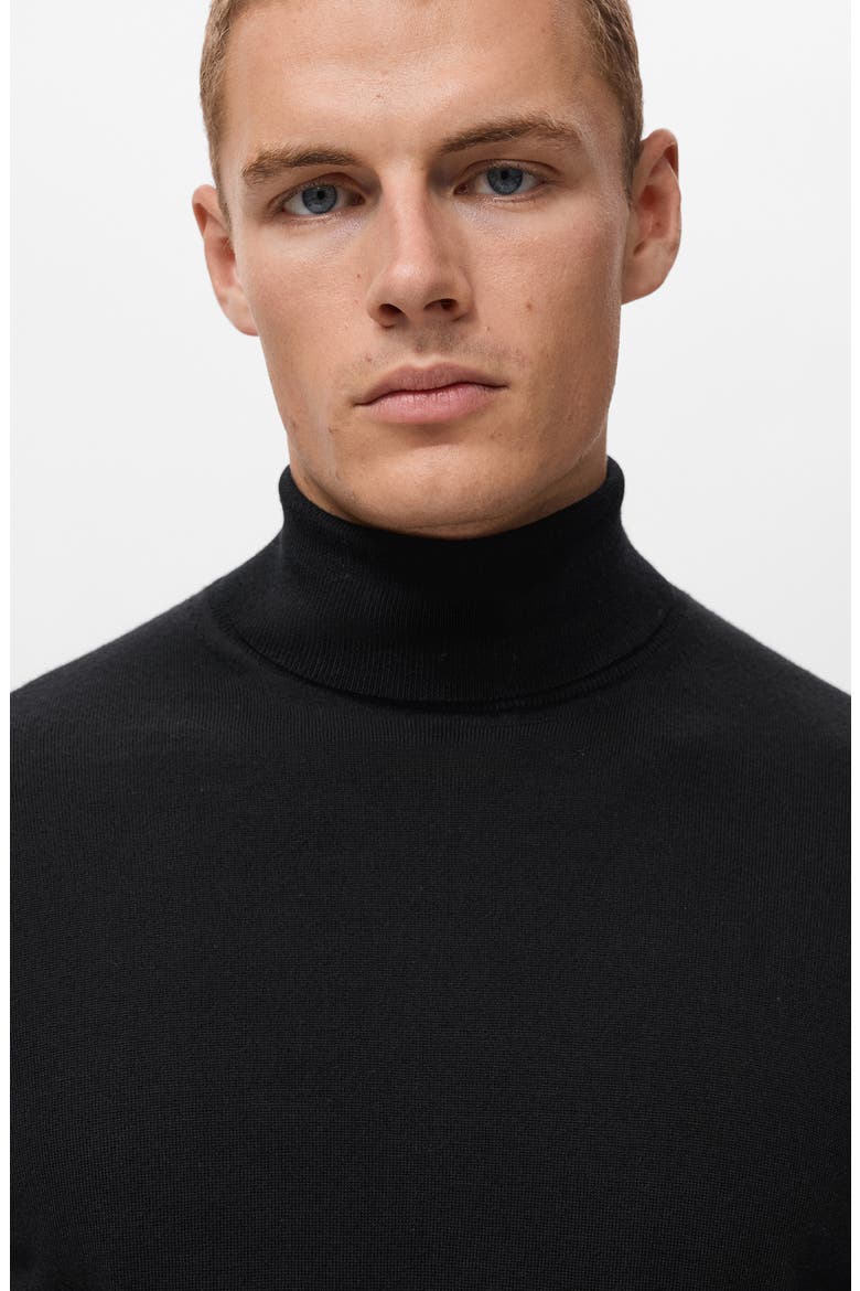 Turtleneck Wool Sweater, Alternate, color, BLACK