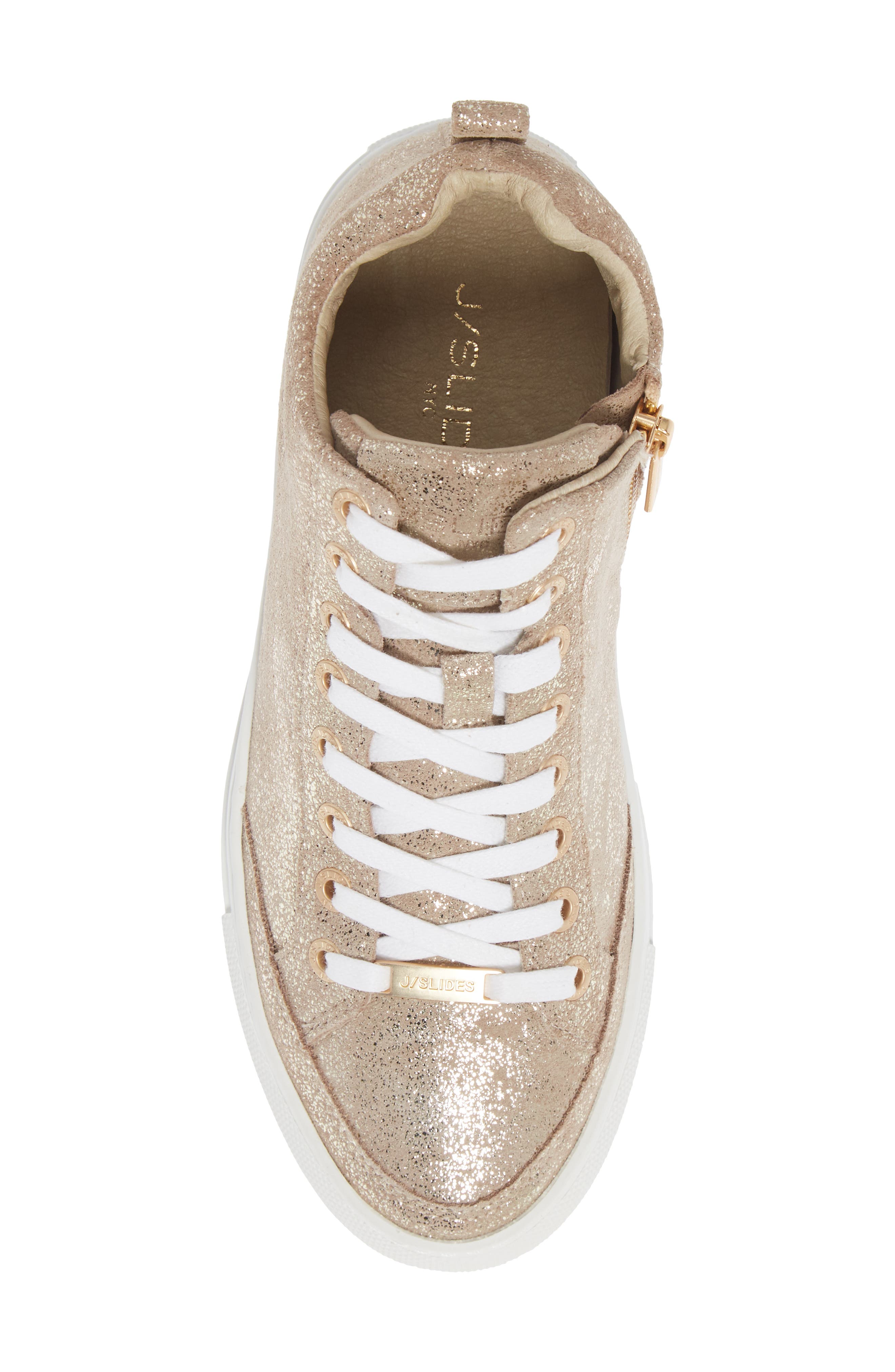 Ludlow Platform High Top Sneaker, Alternate, color, GOLD LEATHER