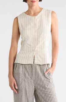 Pinstripe Button Front Vest