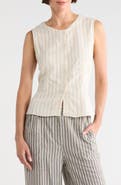 MAX STUDIO Pinstripe Button Front Vest