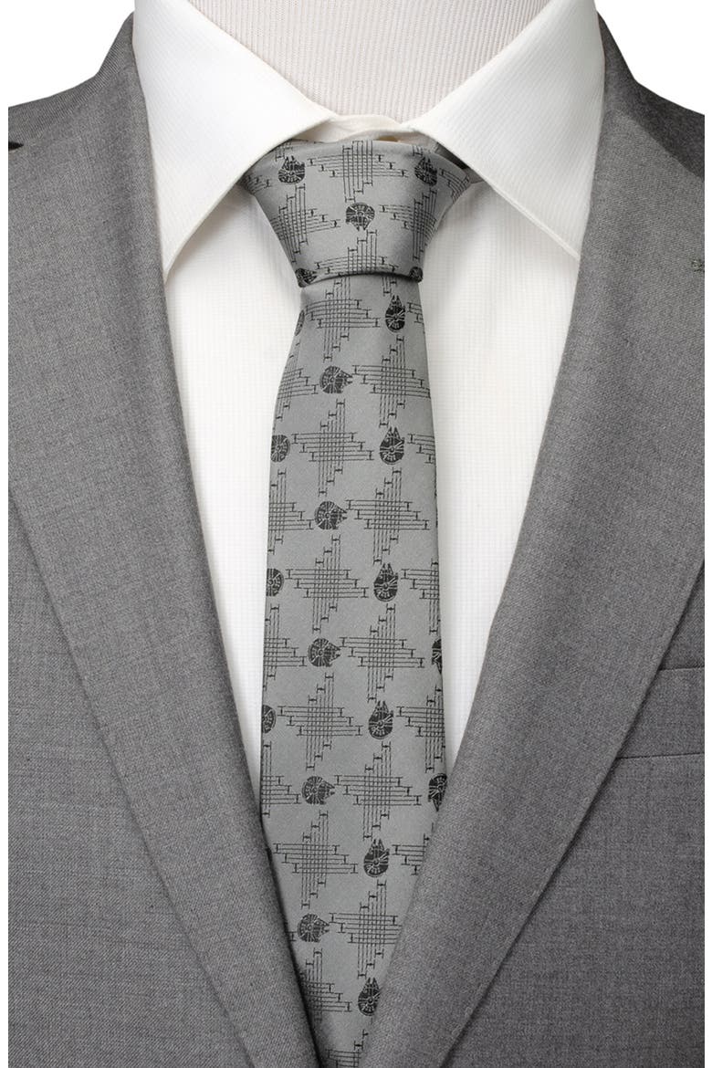 x Star Wars™ Millennium Falcon Silk Blend Tie, Alternate, color, GRAY