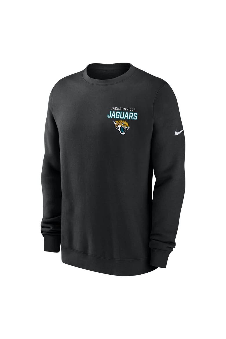 Men's Nike Black Jacksonville Jaguars Primetime Club Fleece Pullover Sweatshirt, Alternate, color, Black
