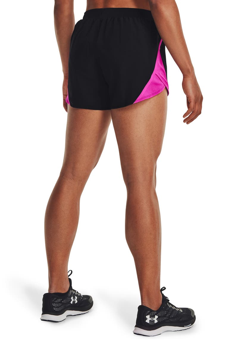 Fly By 2.0 Woven Running Shorts, Alternate, color, BLACK / METEOR PINK