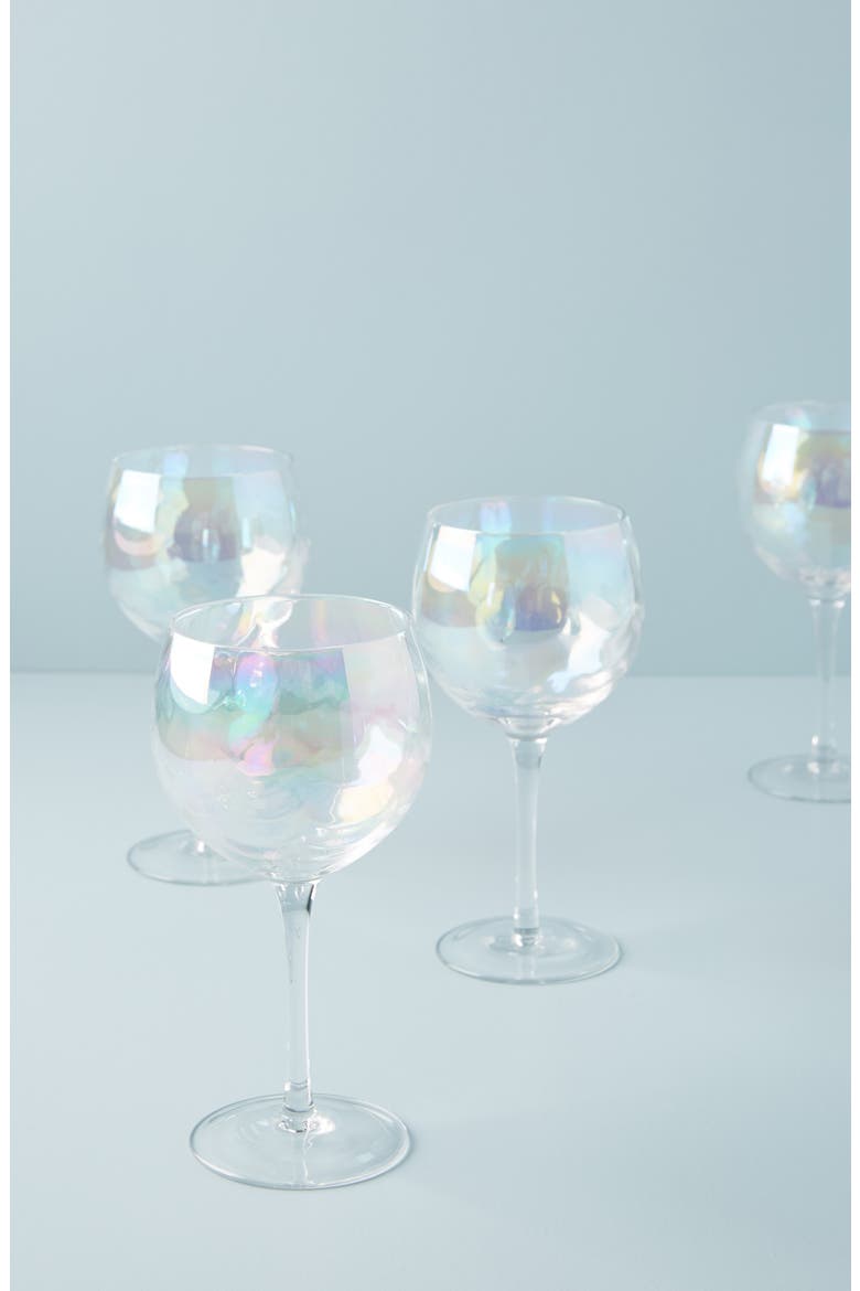 Anthropologie Katana Lustered Wine Glass, Alternate, color, OYSTER