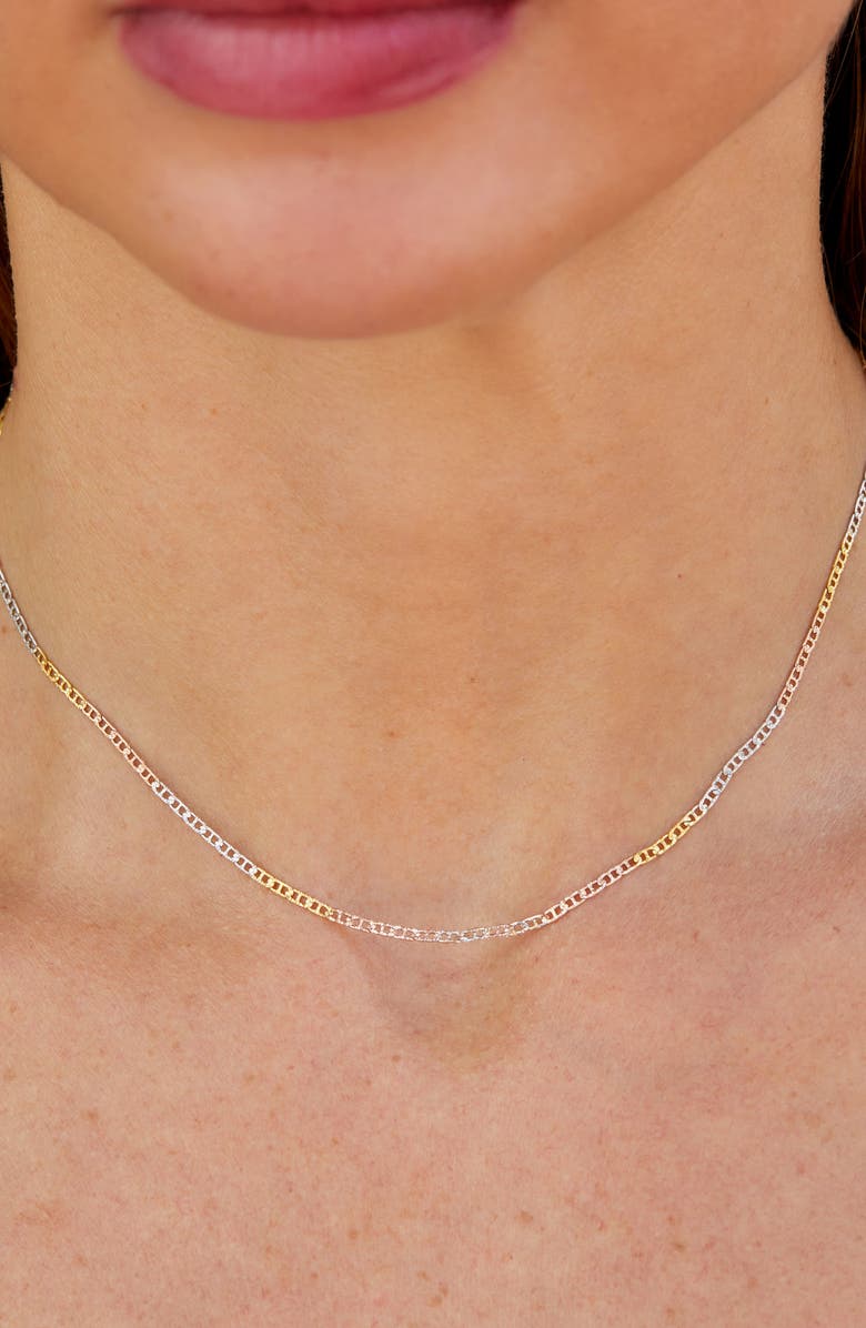 SAVVY CIE JEWELS Mixed Metallic Chain Necklace, Alternate, color, 