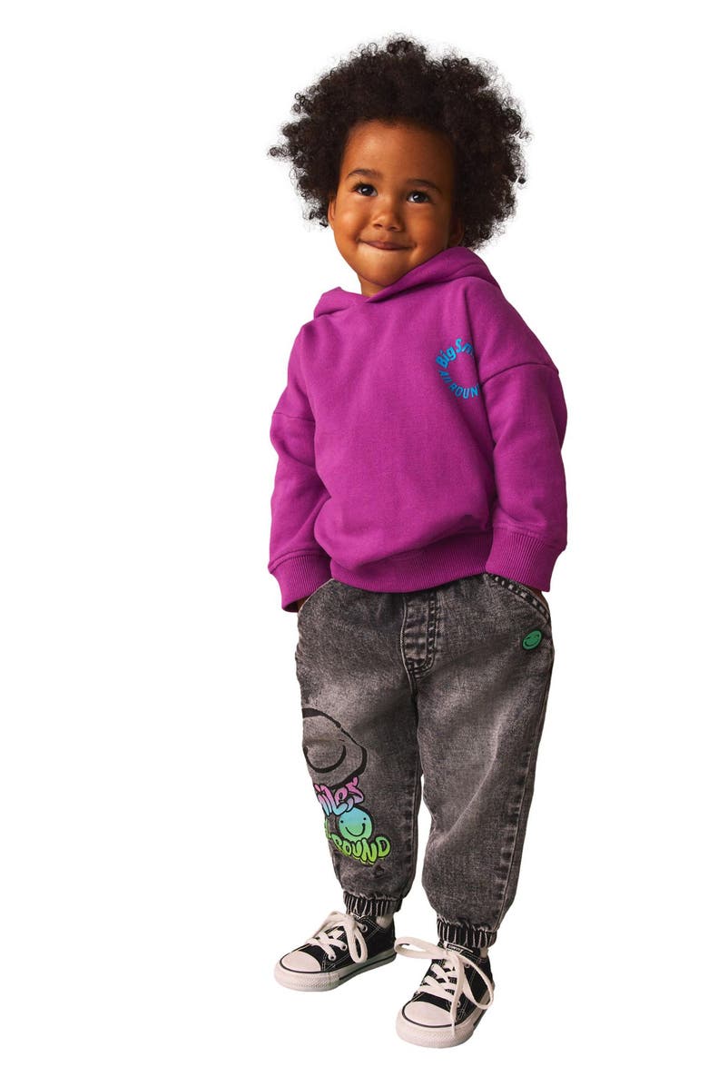 NEXT Kids' Smiley Graffiti Print Pull-On Jeans, Alternate, color, 