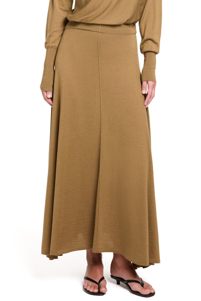Wool & Silk Handkerchief Hem Knit Maxi Skirt, Main, color, ERMINE