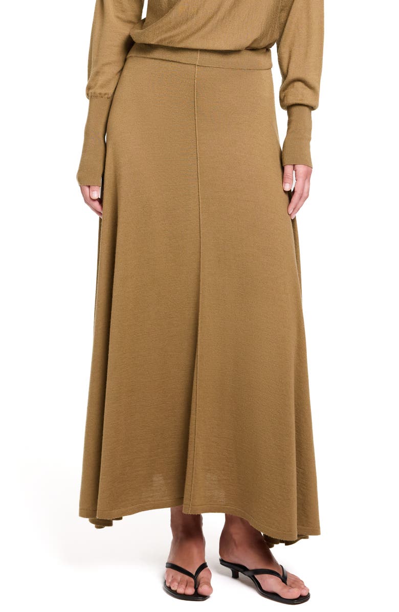 TWP Wool & Silk Handkerchief Hem Knit Maxi Skirt, Main, color, Ermine