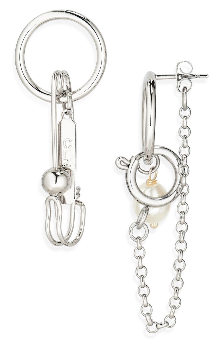 Justine Clenquet Tori Mismatched Frontal Hoop Earrings, Main, color, 