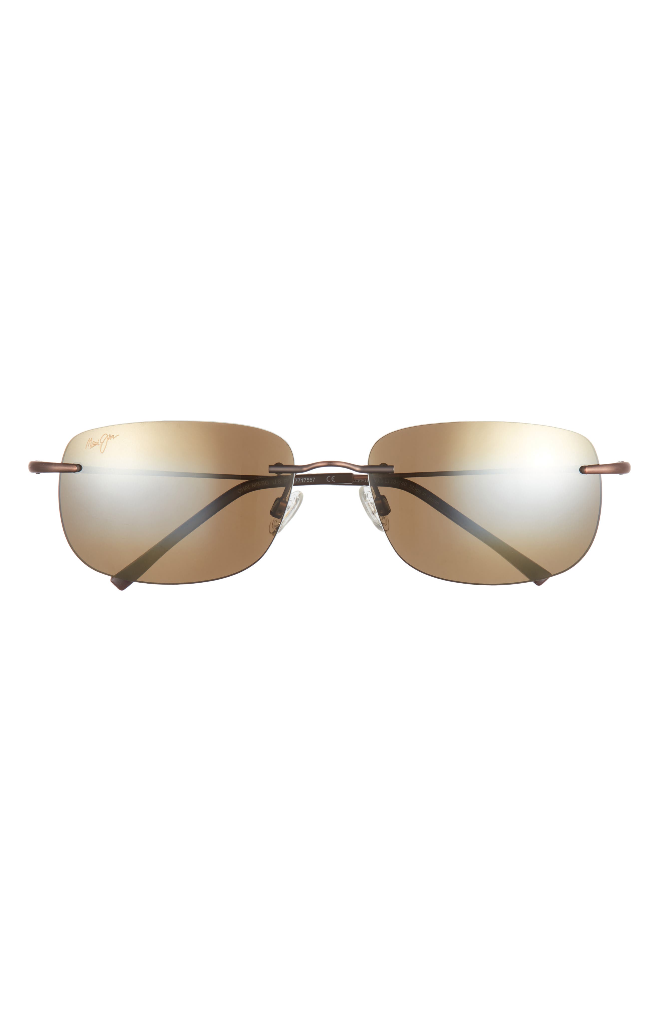 60mm Rimless Square Core Polarized Sunglasses