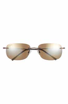 60mm Rimless Square Core Polarized Sunglasses
