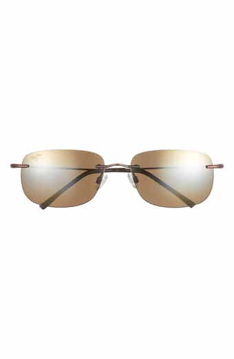 60mm Rimless Square Core Polarized Sunglasses