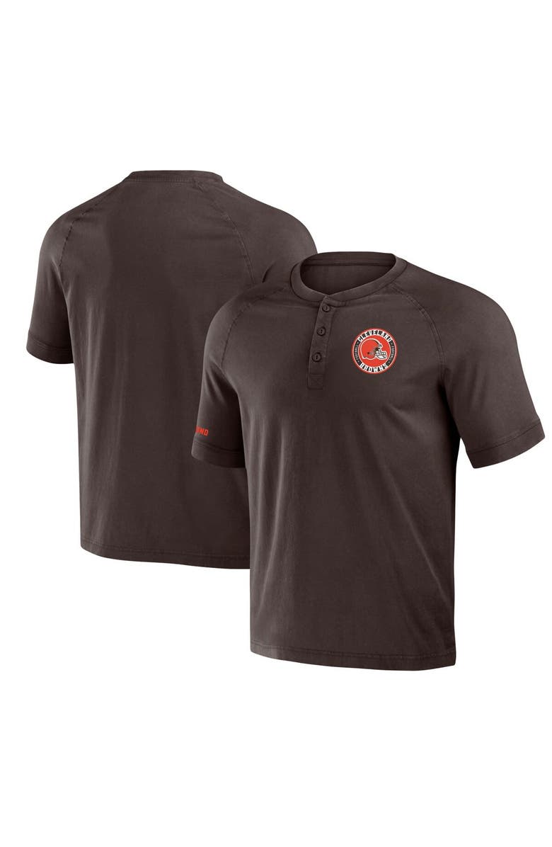 NFL X DARIUS RUCKER Men's NFL x Darius Rucker Collection by Fanatics Brown Cleveland Browns Washed Raglan Henley T-Shirt, Alternate, color, Brown