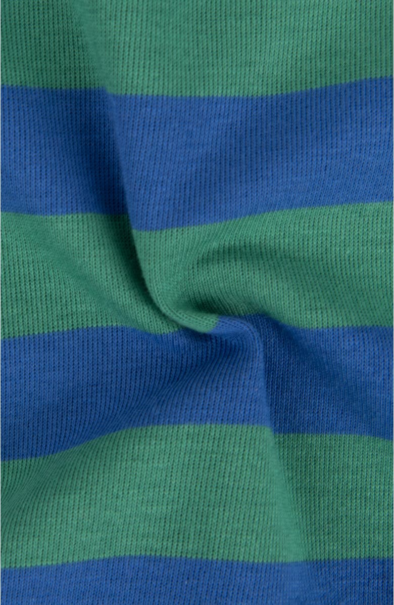 Leveret Footed Printed Cotton Pajamas, Solids, Stripes & Tie Dye, Alternate, color, Striped Blue & Green