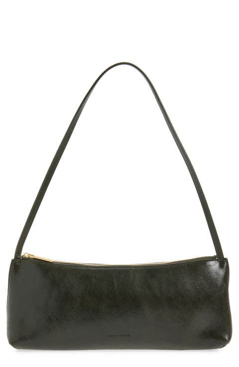 Gaia Leather Baguette Shoulder Bag