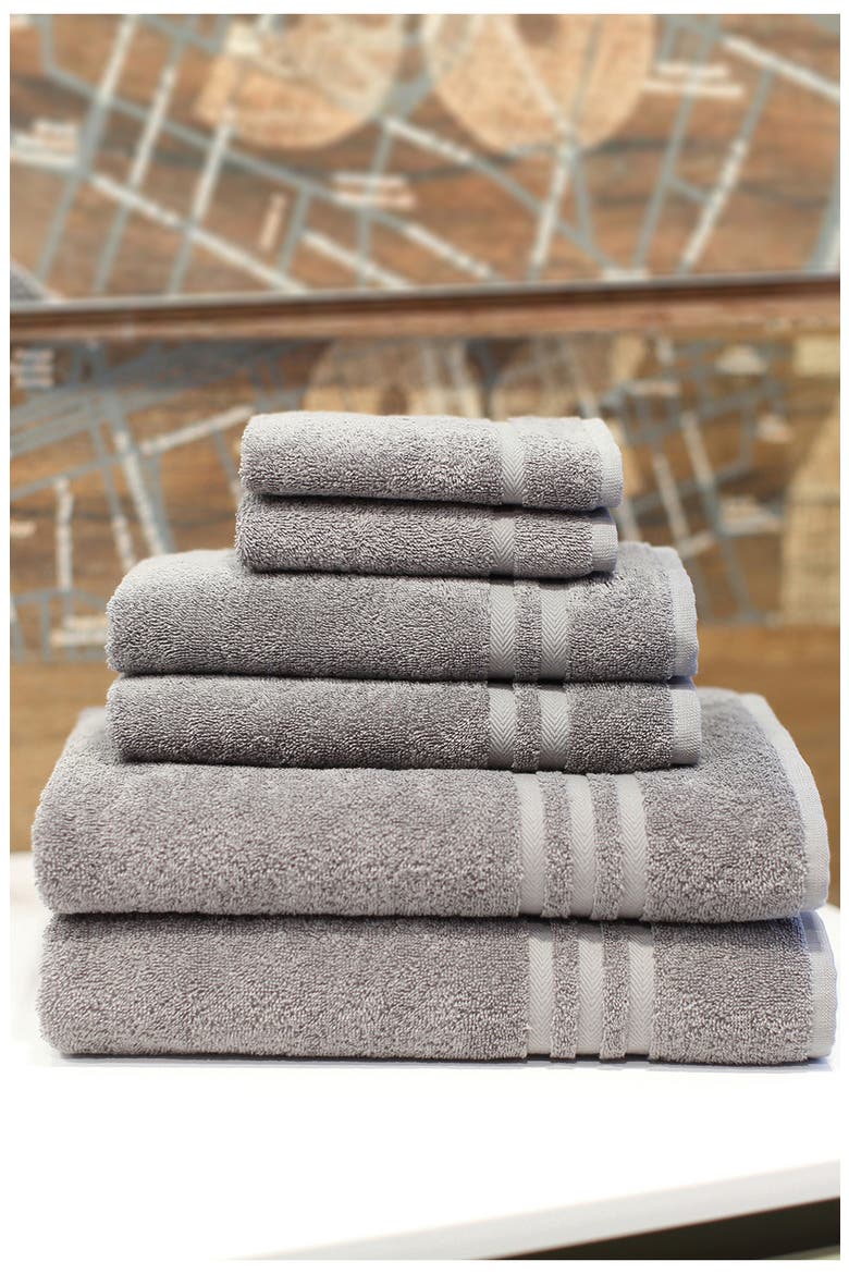6-Piece Assorted Towel Set, Alternate, color, DARK GREY