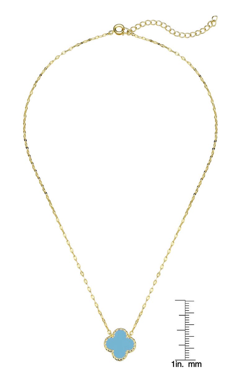 Lily Nily Kids' Clover Pendant Necklace, Alternate, color, Turquoise
