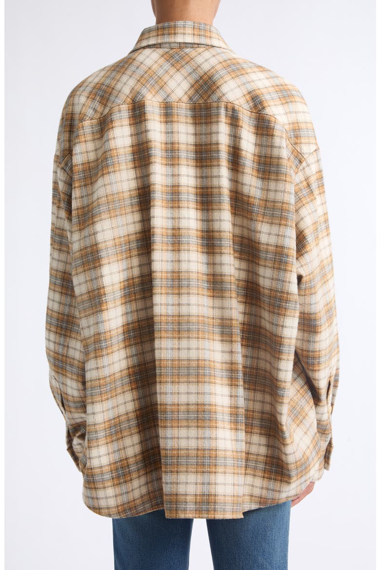 The Big Shirt Plaid Cotton Shirt, Alternate, color, GOLD PLAID