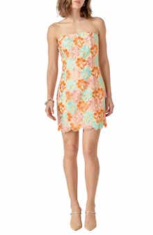 Floral Lace Strapless Minidress