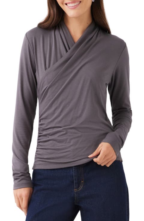 Crossover Side Shirred Top