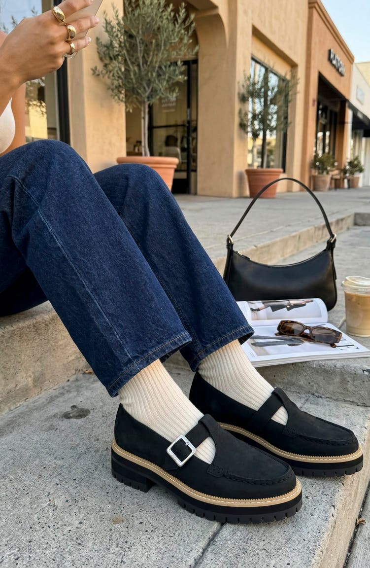Cara Mary Jane Flat, Alternate, color, BLACK