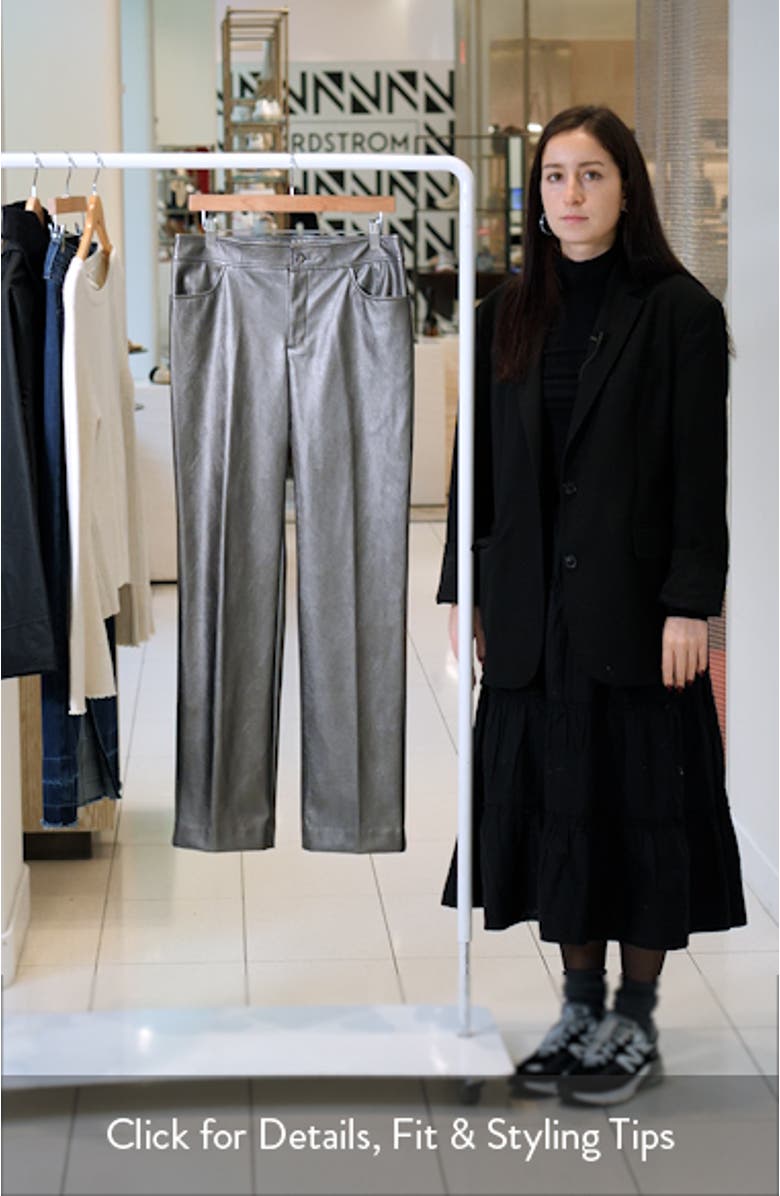 Metallic Faux Leather Bootcut Pants, sales video thumbnail