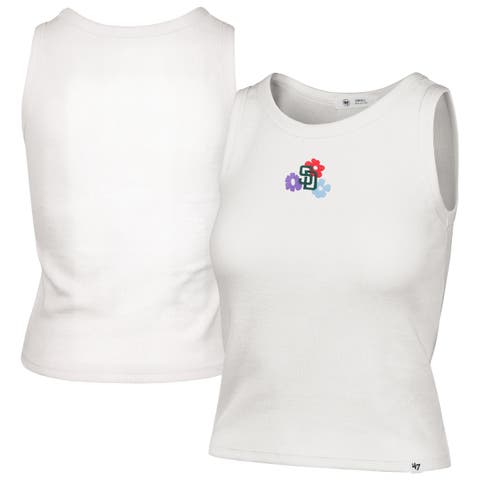 Women's '47 Cream San Diego Padres Floral Logo Ribbed Baby Tank Top