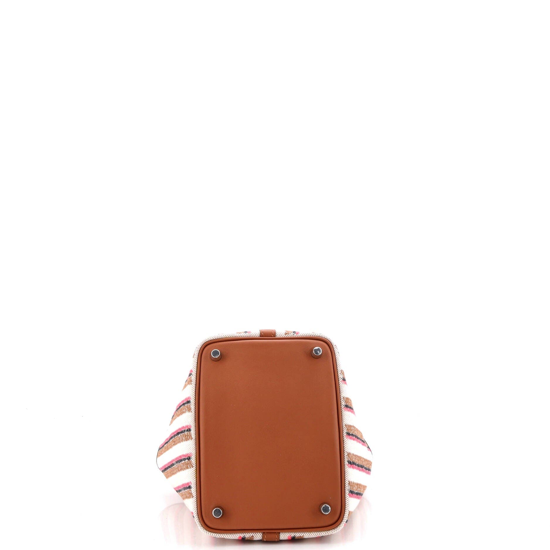 Pre-Owned Hermes Couverture Lignes Picotin Lock Bag Embroidered Canvas and Swift PM, Alternate, color, Gold