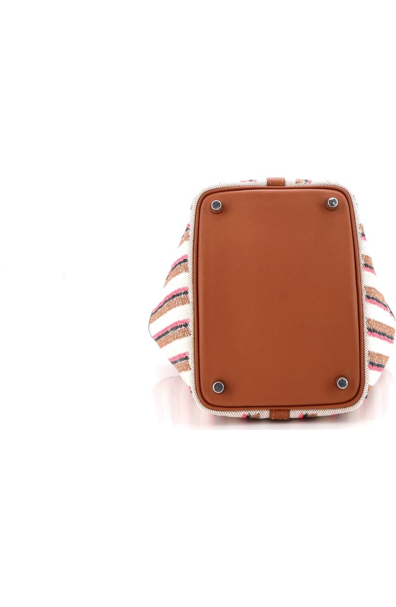 Pre-Owned Hermes Couverture Lignes Picotin Lock Bag Embroidered Canvas and Swift PM, Alternate, color, Gold