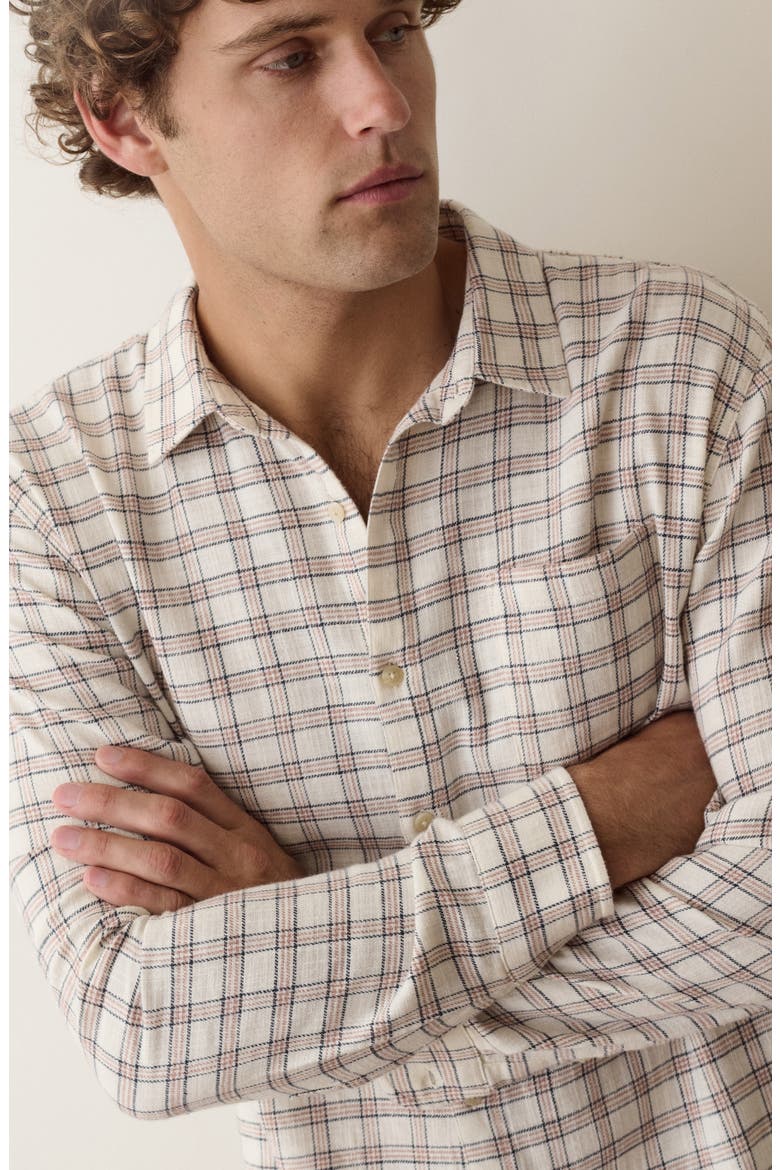 Classic Stretch Check Button-Up Shirt, Alternate, color, WHITE/ NAVY CHECK