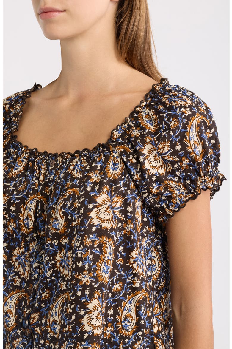 Paisley Cotton Top, Alternate, color, MOLASSES