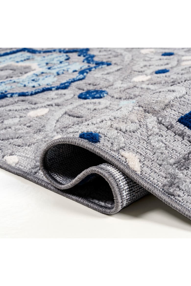 Mediterranean Medallion Indoor/Outdoor Area Rug, Alternate, color, Blue/Gray
