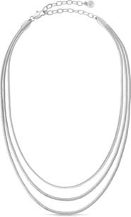 Ettika Triple Layered Snake Chain Necklace