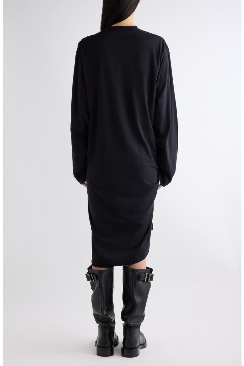 Tucked In Long Sleeve Jersey Midi Dress, Alternate, color, 1000 BLACK
