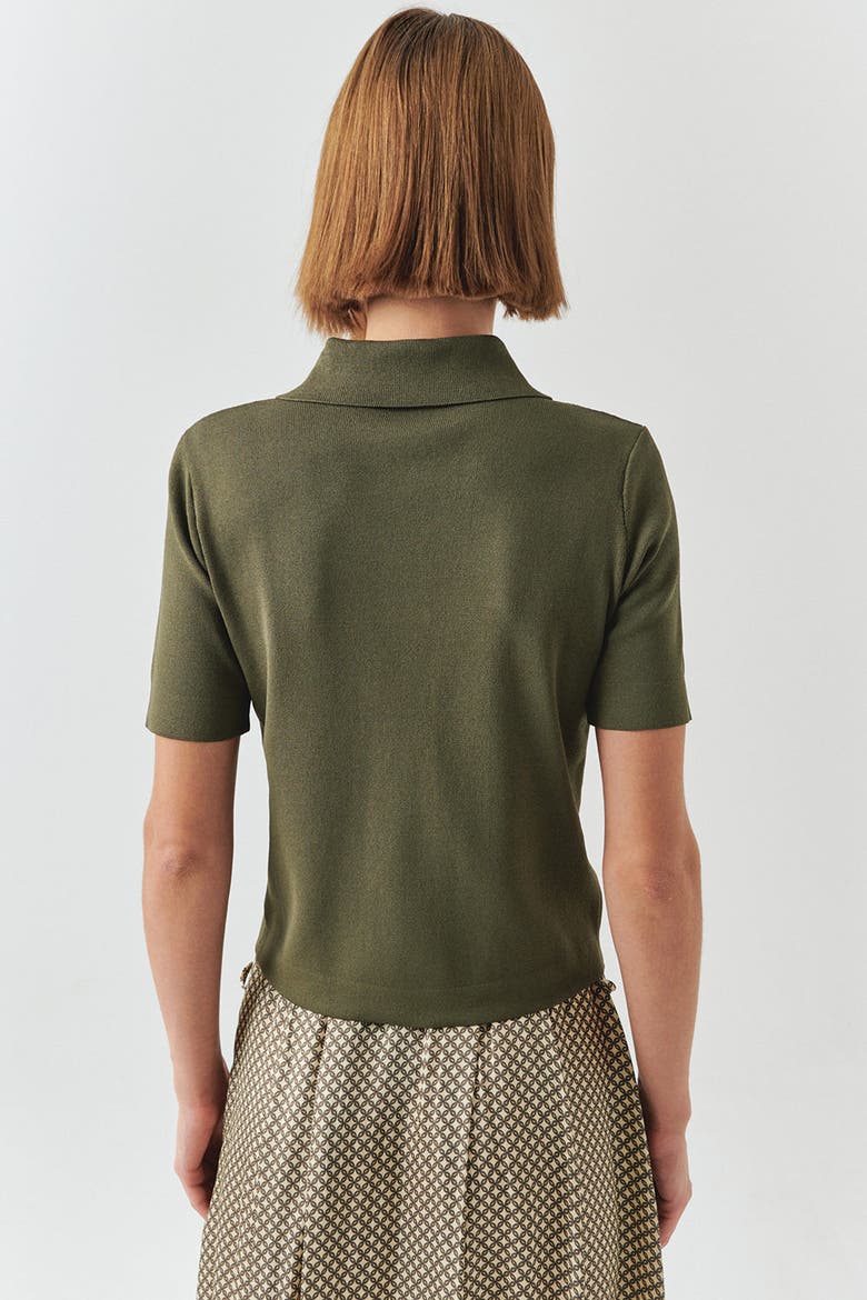 Jaylah Short Sleeve Blouse, Alternate, color, Khaki