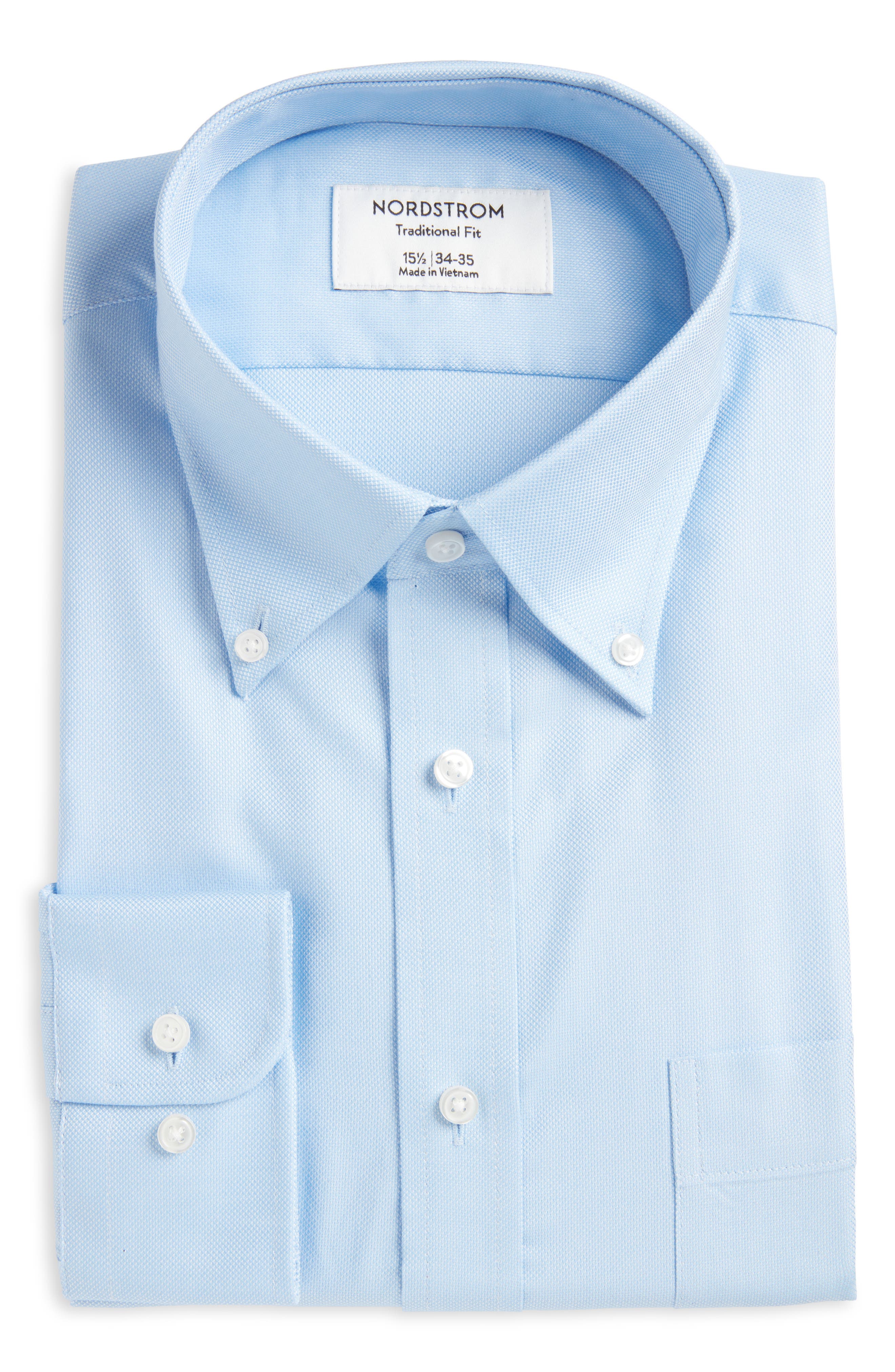 Мужские платья Nordstrom Traditional Fit Cotton Oxford Non-Iron Dress Shirt — фото 7