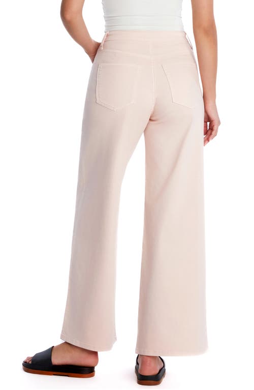 Hint Of Blu Mighty Drawstring High Waist Wide Leg Jeans In Cloud Pink