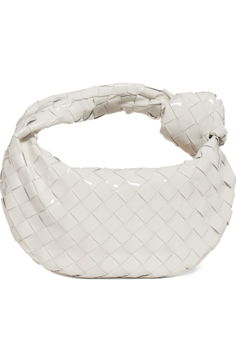 Bottega Veneta Mini Jodie Patent Leather Hobo, Alternate, color,