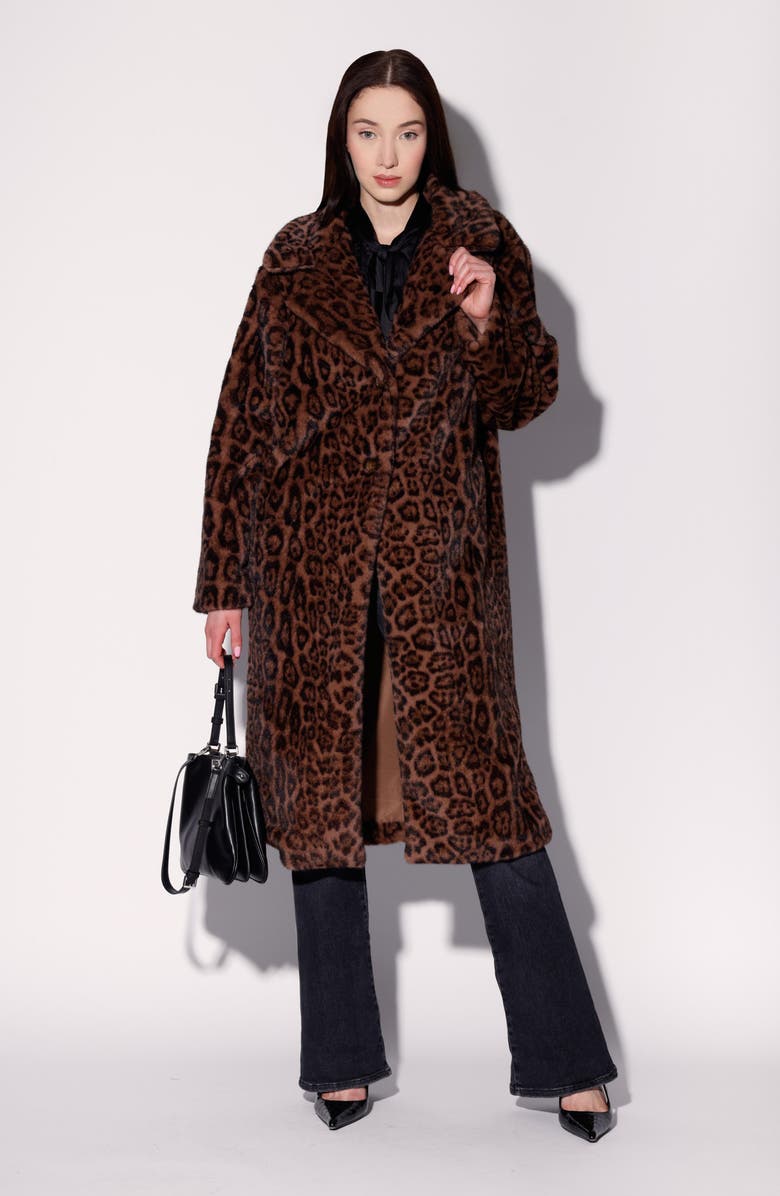 Walter Baker Pacey Faux Fur Midi Coat, Alternate, color, Jaguar